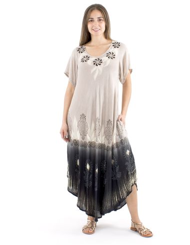 Robe viscose crêpe manches courtes SW 120cm