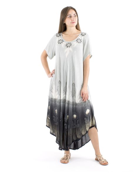 Robe viscose crêpe manches courtes SW 120cm