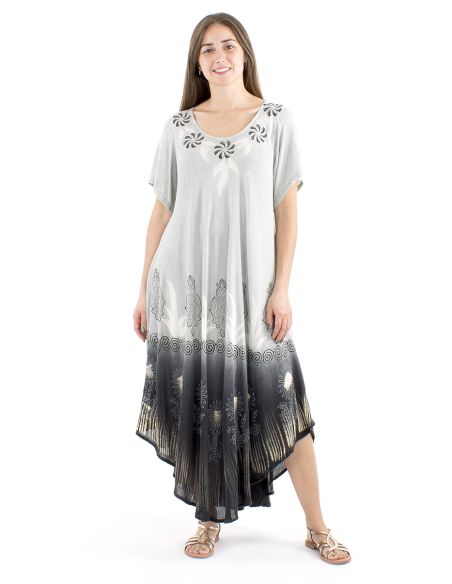 Robe viscose crêpe manches courtes SW 120cm