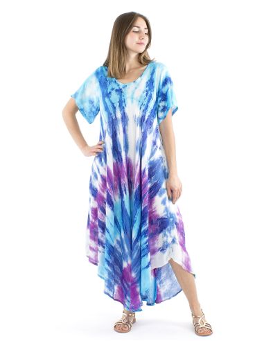 Robe viscose crêpe manches courtes SW 120cm