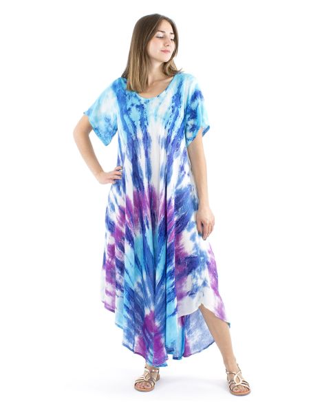 Robe viscose crêpe manches courtes SW 120cm