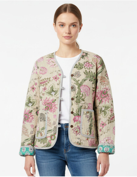 Veste coton légère réversible matelassée polyester