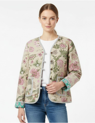 Veste coton légère réversible matelassée polyester