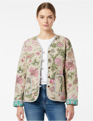 Veste coton légère réversible matelassée polyester