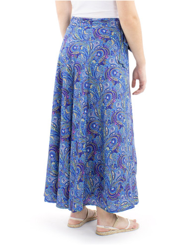 Jupe longue polyester sari portefeuille