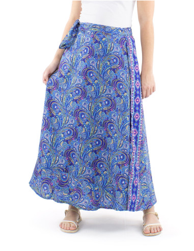 Jupe longue polyester sari portefeuille