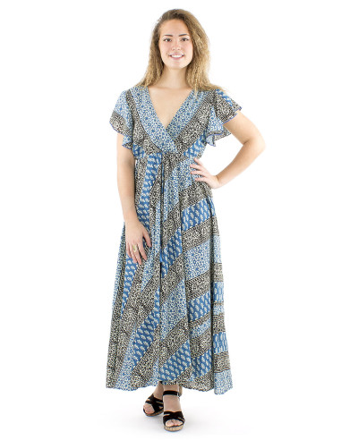 Robe coton block manches courtes biais...