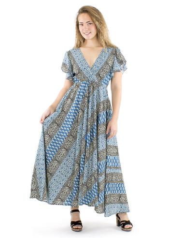 Robe coton block manches courtes biais...