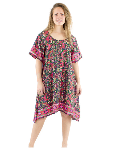 Robe polyester sari manches courtes mama