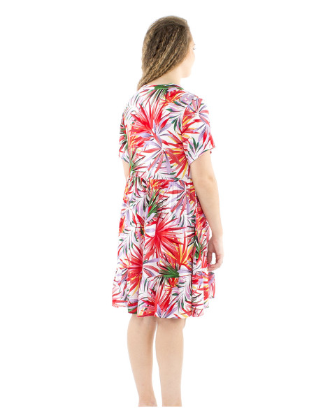 Robe viscose manches courtes imprimé Palma