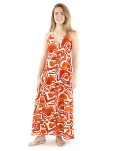 Robe longue viscose dos nu imprimé Graffiti 2