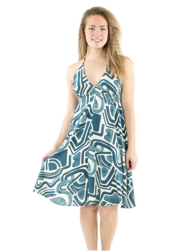 Mini robe viscose dos nu imprimé Graffiti