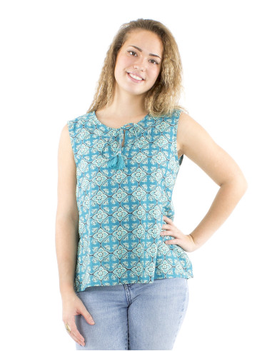 Débardeur coton Block imprimé 3012