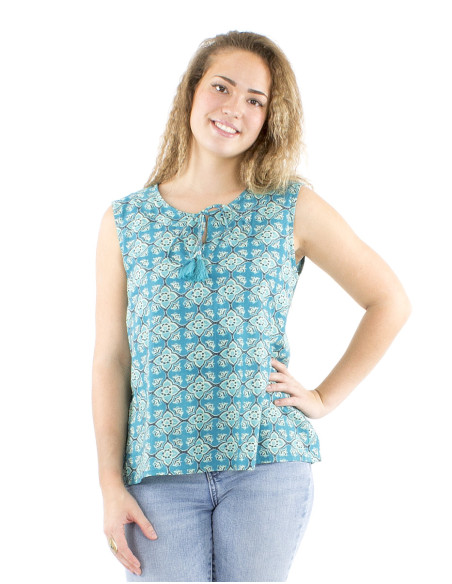 Débardeur coton Block imprimé 3012