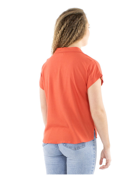 Chemisier 54% lin 46% viscose boutonné avec poches poitrine