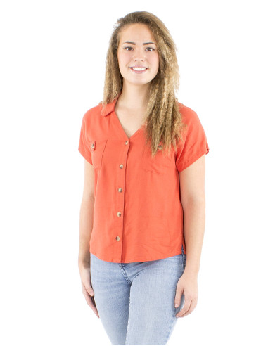 Chemisier 54% lin 46% viscose boutonné avec...