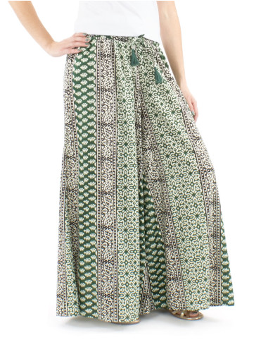 Pantalon coton block rayures patte def imprimé...