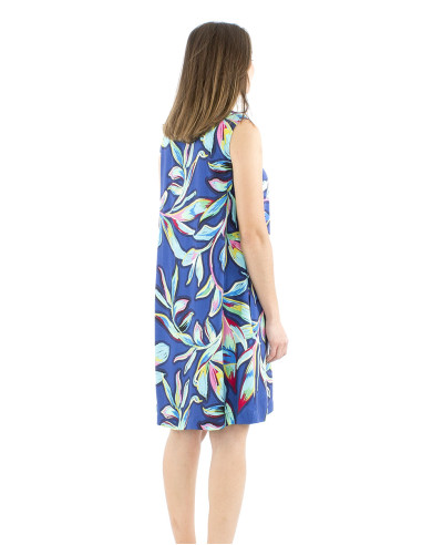 Robe viscose sans manches imprimé Jade