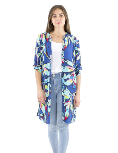 Robe tunique viscose manches longues imprimé Jade