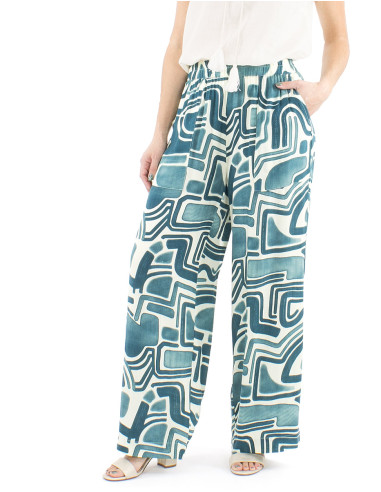 Pantalon viscose large ceinture élastique...