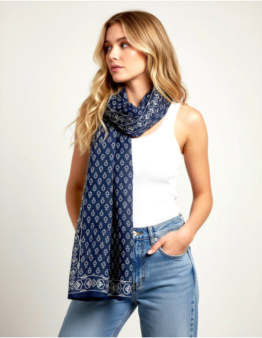 Paréo écharpe coton imprimé blocs Rajasthani