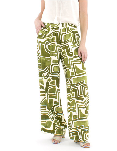 Pantalon viscose large ceinture élastique...