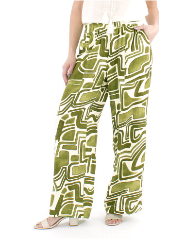 Pantalon viscose large ceinture élastique...