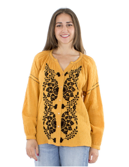 Chemisier gaze coton doublé