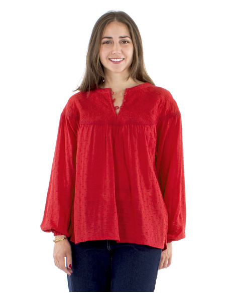 Chemisier gaze coton doublé