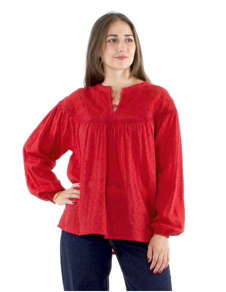 Chemisier gaze coton doublé