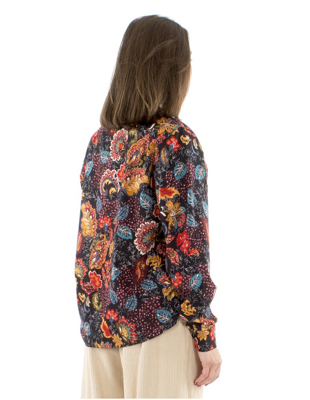 Chemisier coton manches longues imprimé Florindie