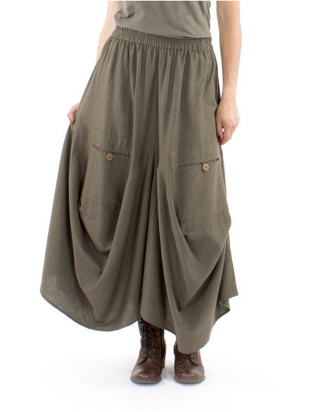 Jupe 91% viscose 9% lin