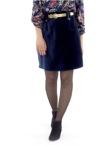 Jupe coton velours ras