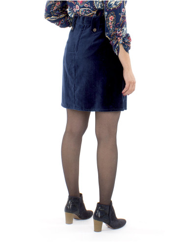 Jupe coton velours ras