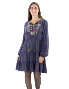 Robe viscose brodée miroirs 2