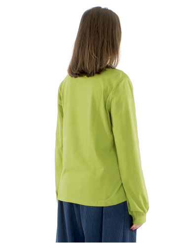 Tee Shirt coton manches longues dentelle
