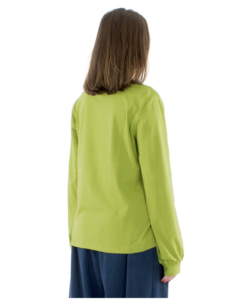 Tee Shirt coton manches longues dentelle