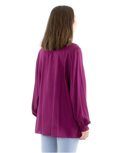 Tunique viscose Twill brodée miroirs buste