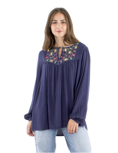 Tunique viscose brodée miroirs