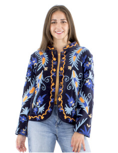 Veste coton velours ras broderie Suzani 2