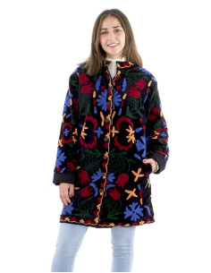 Veste coton velours ras broderie Suzani 2