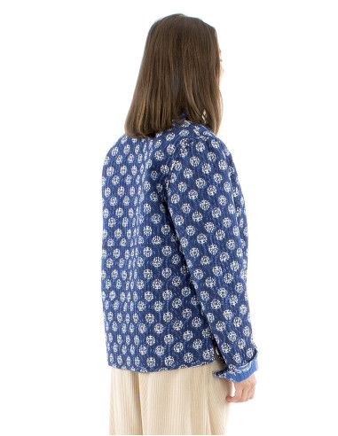 Veste coton réversible patchwork matelassée...