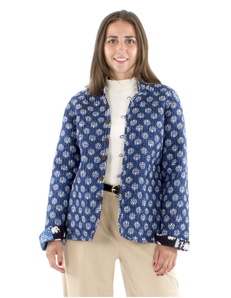 Veste coton réversible patchwork matelassée polyester