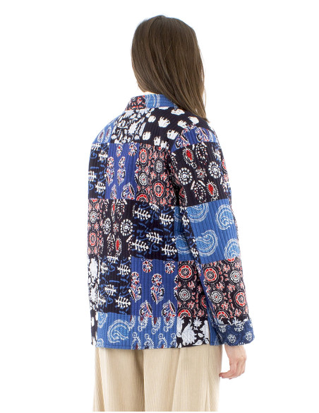 Veste coton réversible patchwork matelassée polyester