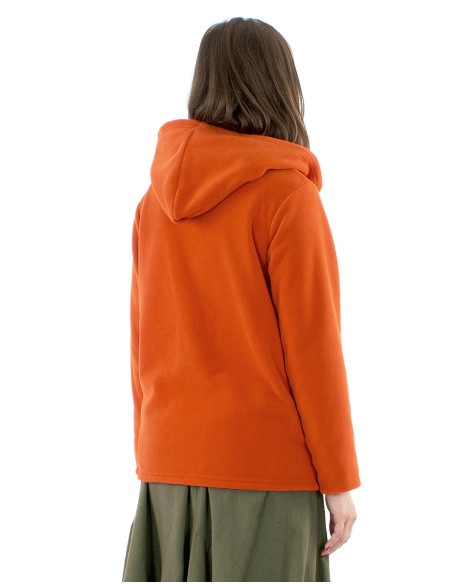 Veste maille polyester polaire fleurs appliquées