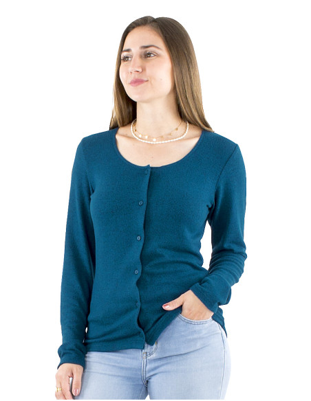 Veste maille boutons