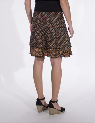 Falda corta poliester cruzada sari