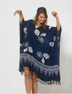 Vestido viscosa flecos