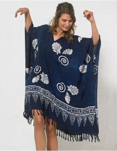 Robe viscose boubou à franges