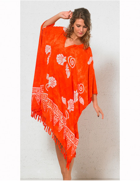 Robe viscose boubou à franges